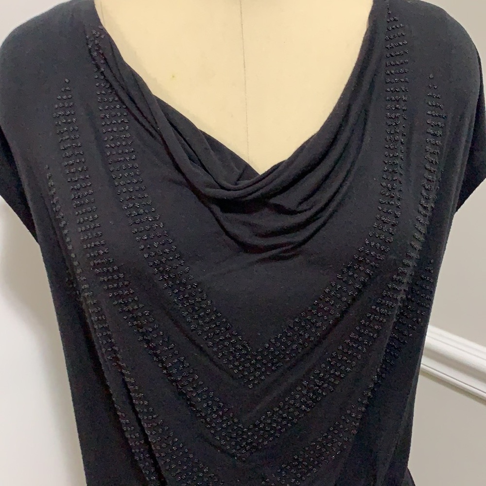 🔸 5/$35! Black beaded top by Flats & Heels